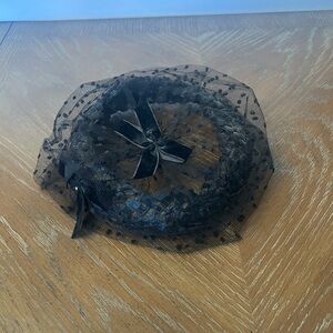 Elegant Black Polka Dot Veil Headband